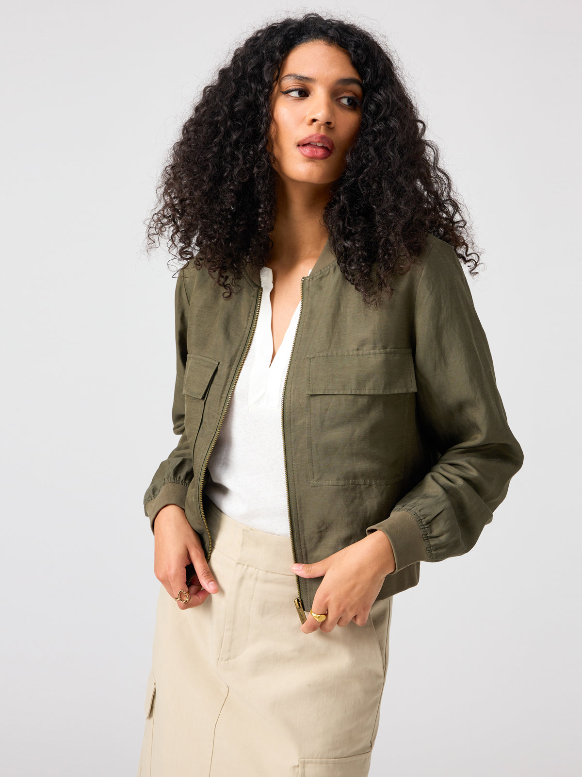 Eve Bomber Jacket Burnt Olive