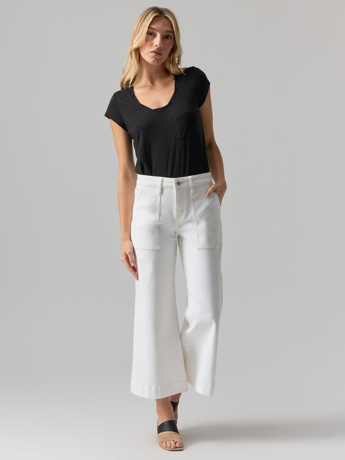Culotte Crop Standard Rise Pant Chalk