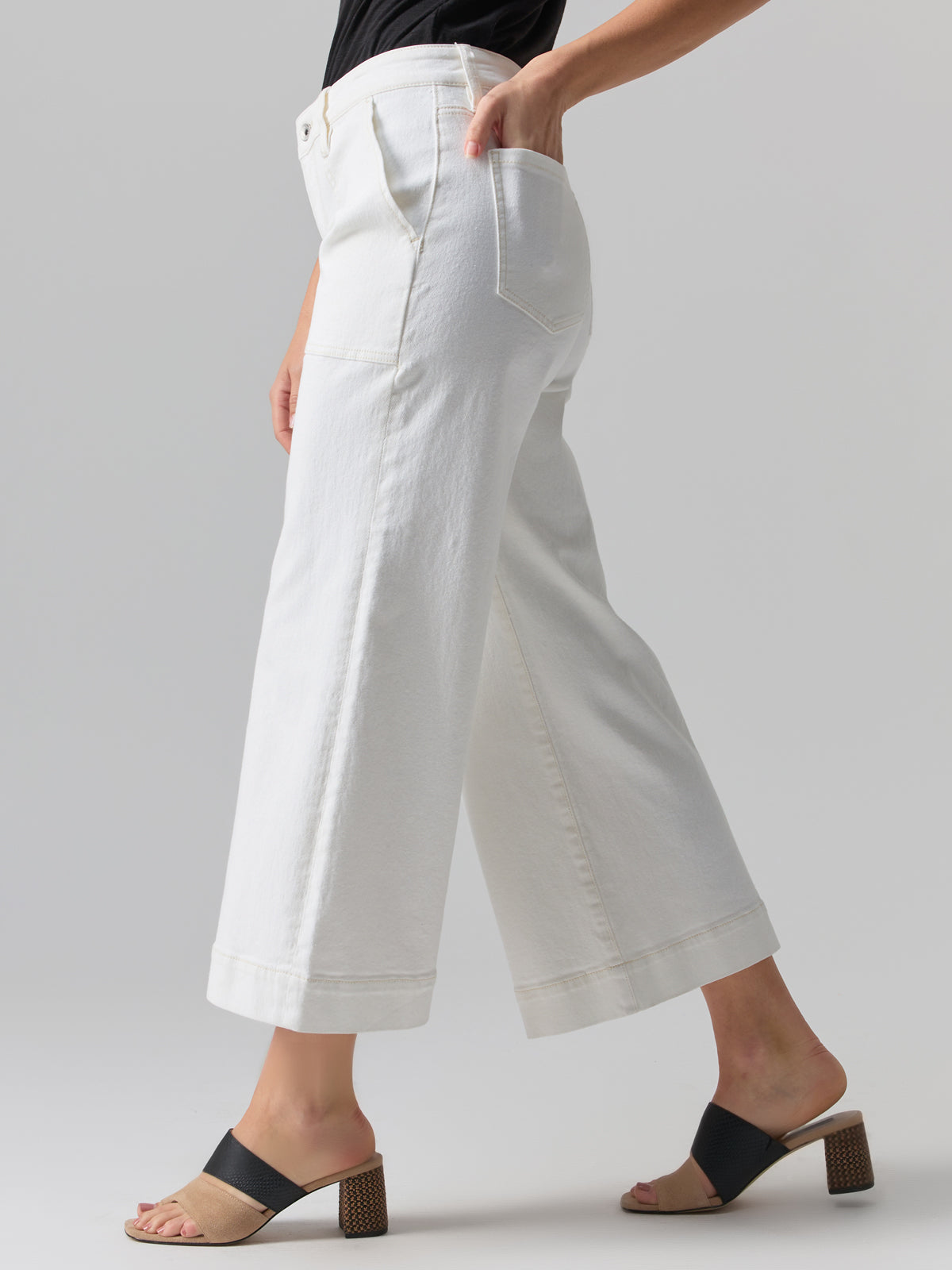 Culotte Crop Standard Rise Pant Chalk