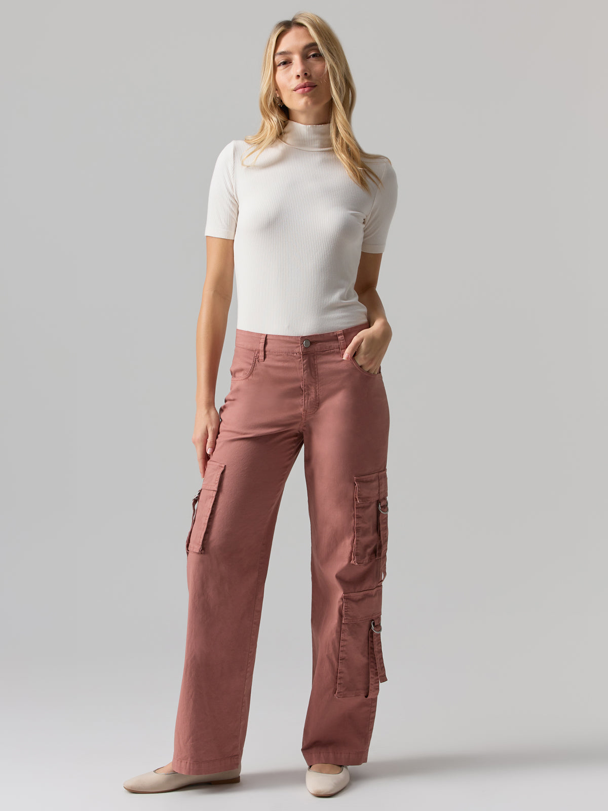Y2K Strappy Cargo Standard Rise Pant Ash Rose