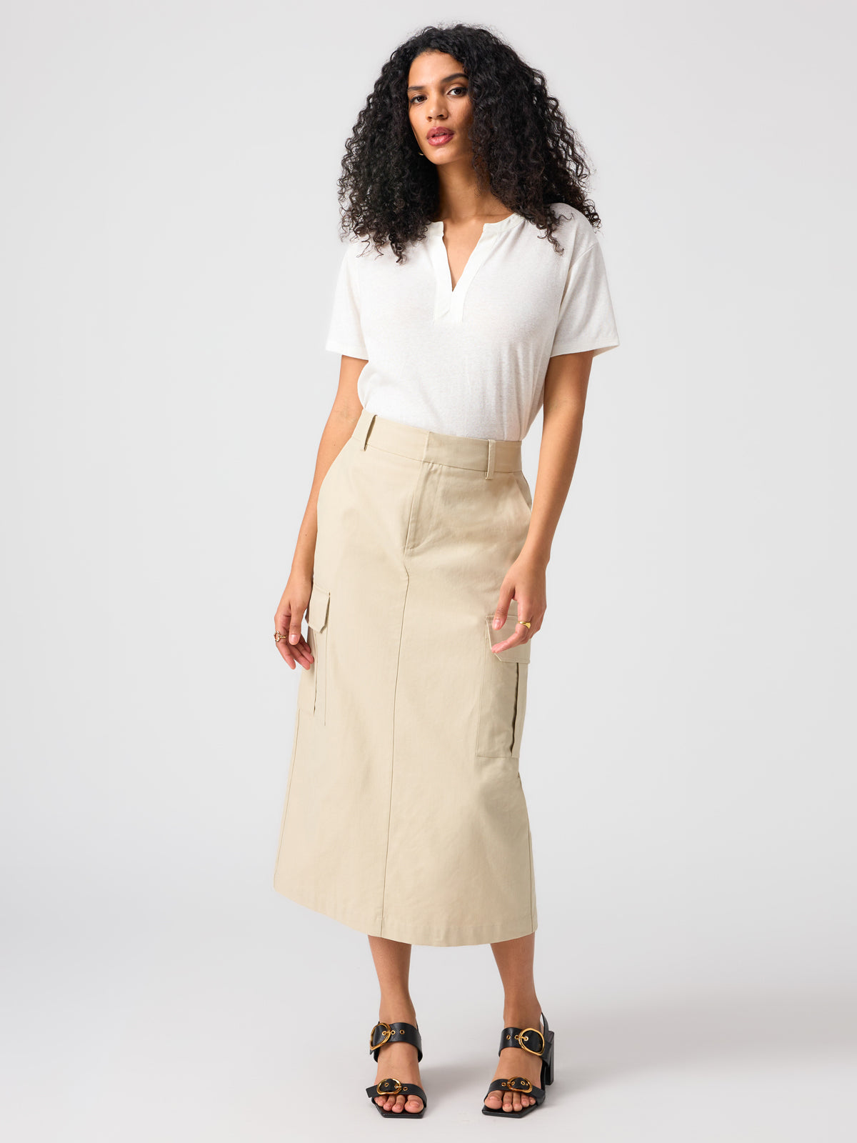 Essential Cargo Skirt Marble Beige
