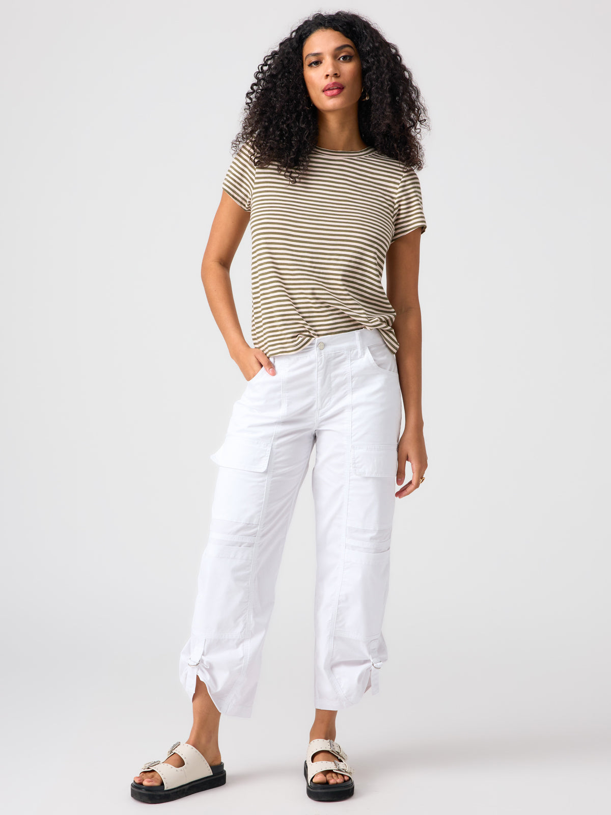 The Perfect Tee Burnt Olive Stripe