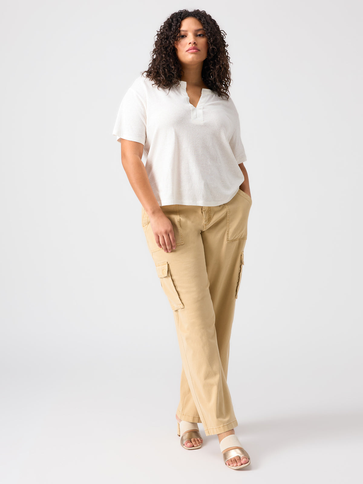 Easy Breezy Peasant Tee Chalk Inclusive Collection