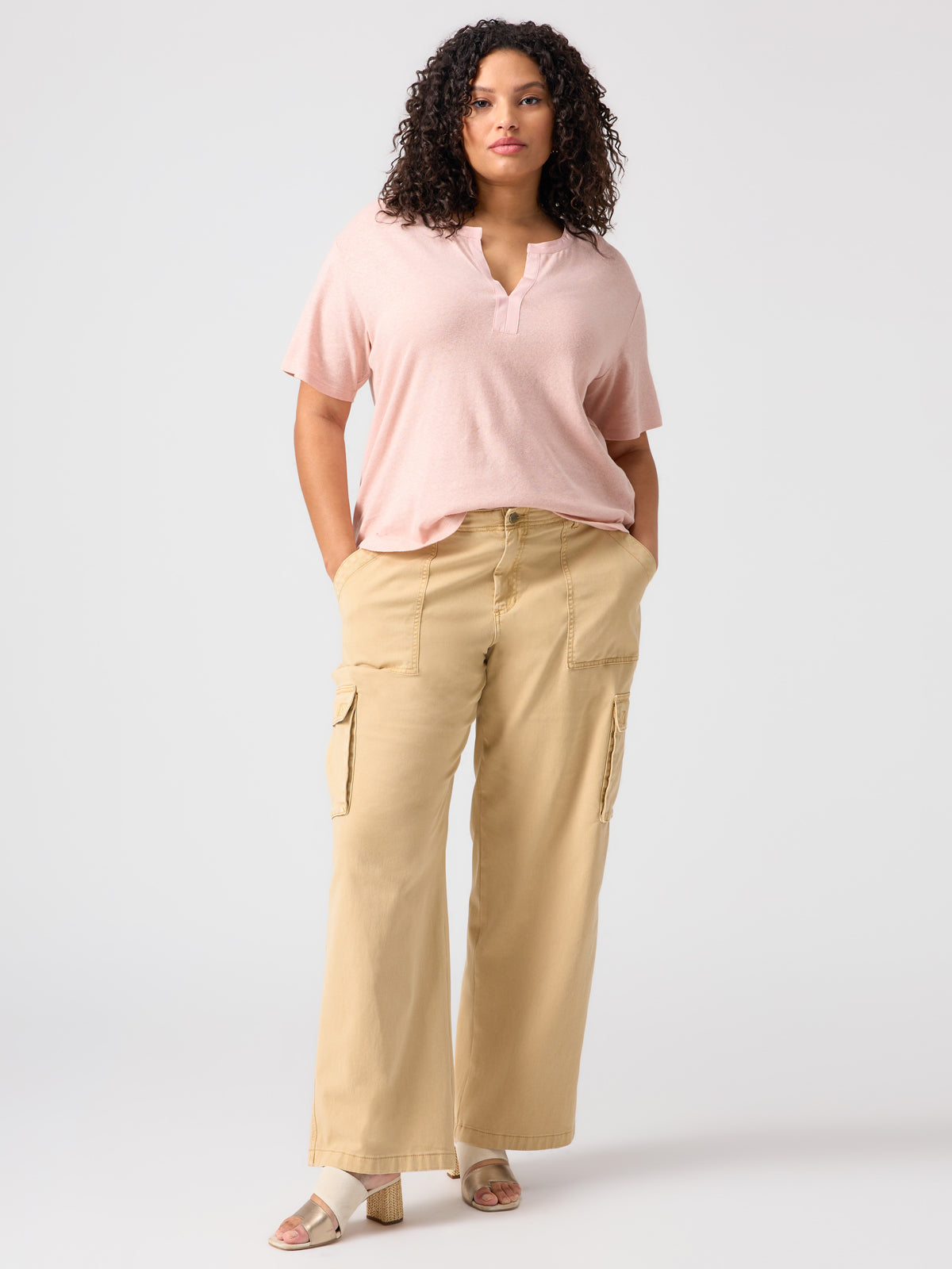 Easy Breezy Peasant Tee Rose Smoke Inclusive Collection