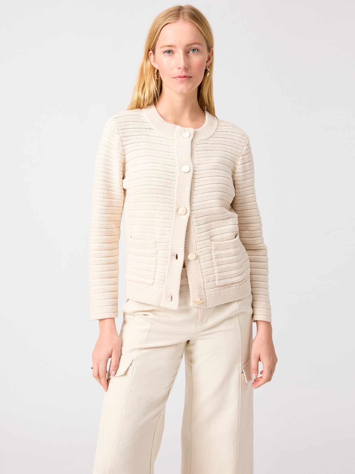 Knitted Sweater Jacket Toasted Almond