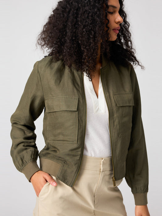 Eve Bomber Jacket Burnt Olive