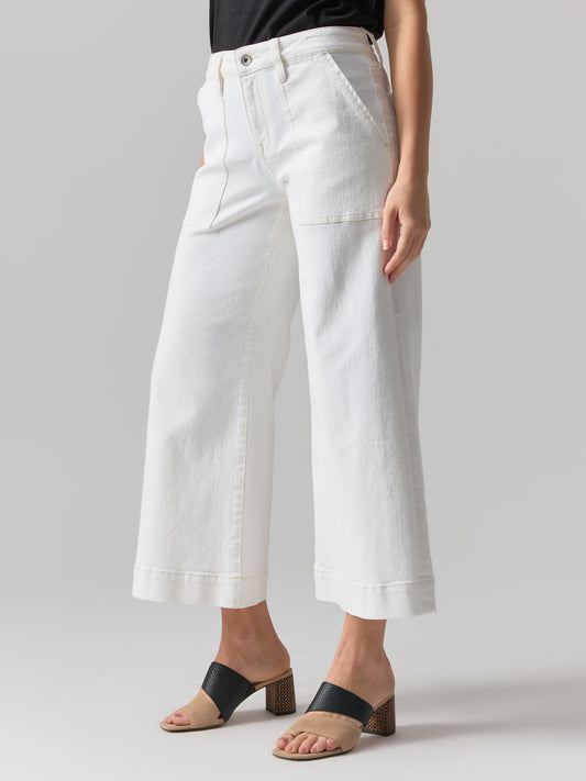 Culotte Crop Standard Rise Pant Chalk