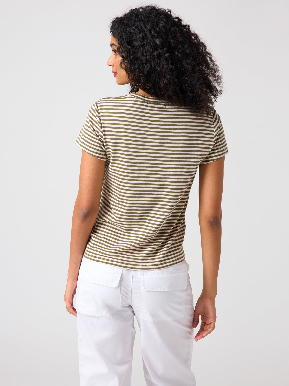 The Perfect Tee Burnt Olive Stripe
