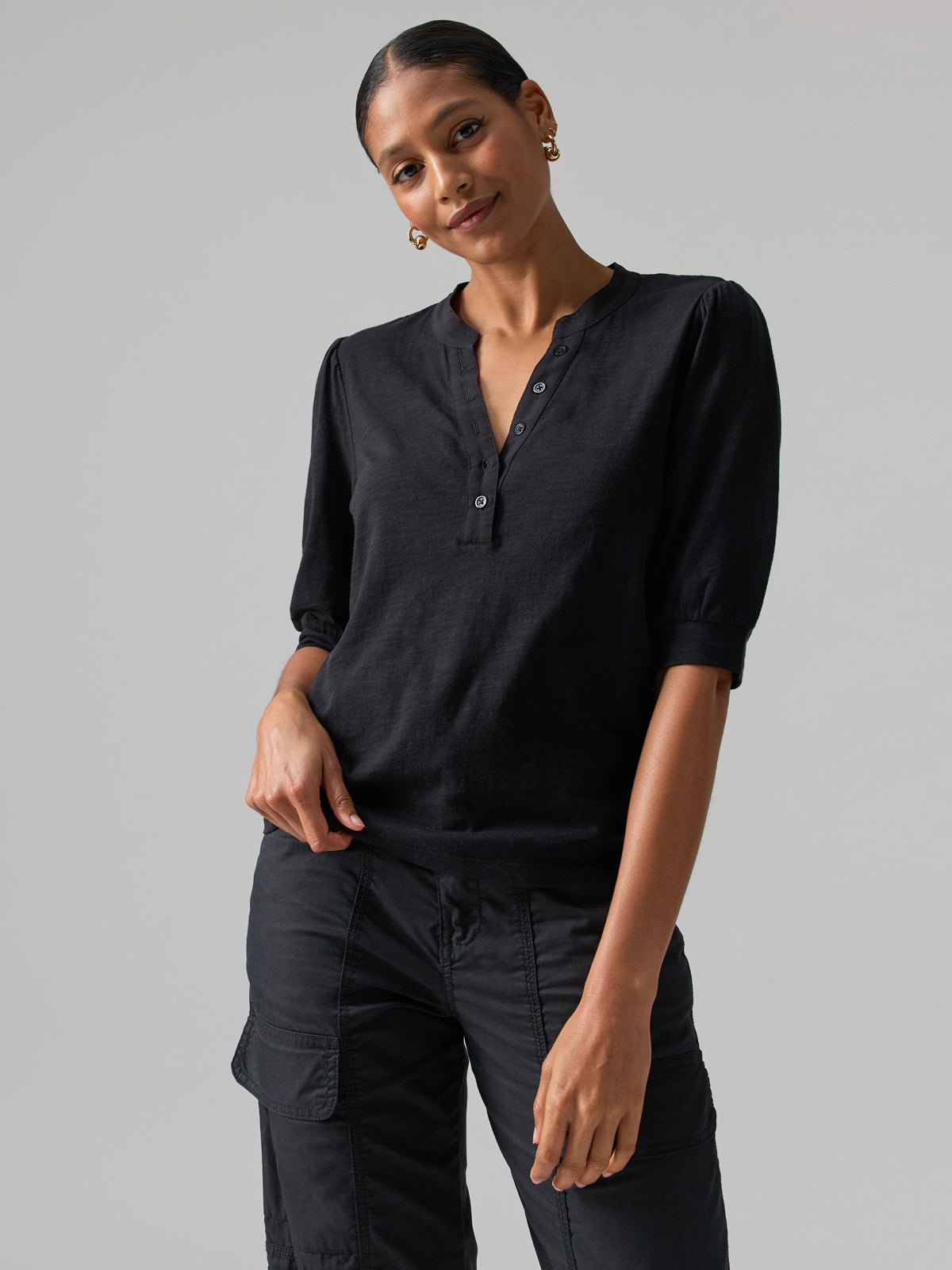 Mixed Media Tee Black