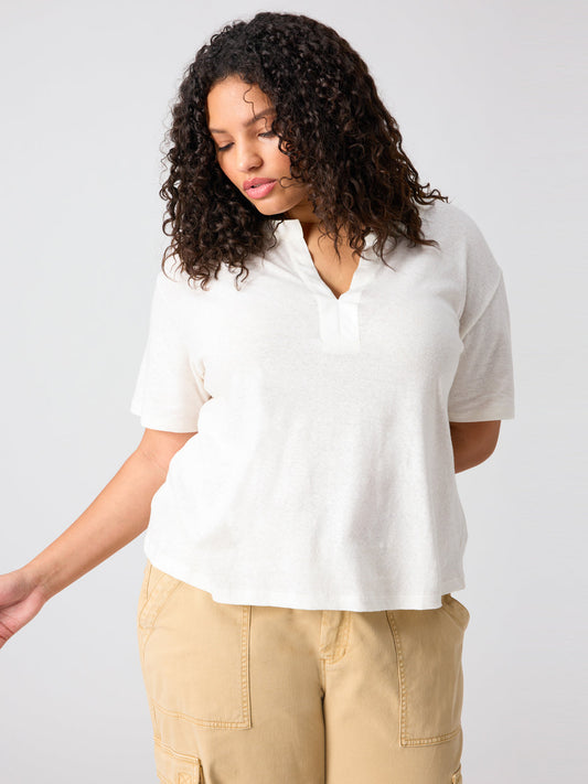 Easy Breezy Peasant Tee Chalk Inclusive Collection
