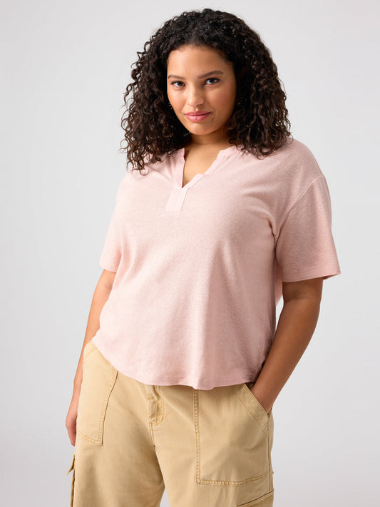 Easy Breezy Peasant Tee Rose Smoke Inclusive Collection